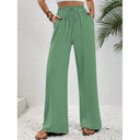 Chic Palazzos with Elastic Waist and Pocket Design