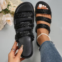 Colorful Braided Strap Ladies' Summer Sandals