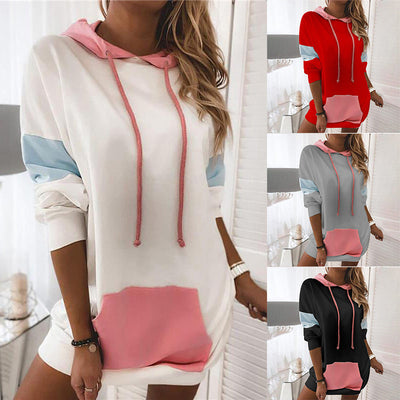 Sporty Hooded Women's Dress with Handy Pockets