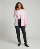 Chic Blazer with Striking Feather Sleeves