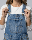 Stylish Women's Denim Overalls with Wide Leg Design