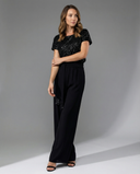 Stylish Wide-Leg Jumpsuit with Waist Belt