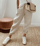 Chic Cotton-Linen Blend Trousers