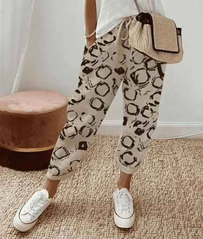 Chic Cotton-Linen Blend Trousers