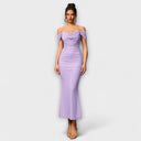 Ione - Chic Off-Shoulder Ruched Dress for Any Occasion