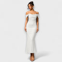 Ione - Chic Off-Shoulder Ruched Dress for Any Occasion