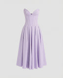Chic Women's V-Neck Evening Dress with Flowy Skirt