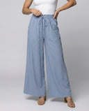 Chic Palazzo Pants for Women with Elastic Waist and Side Pockets