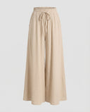 Chic Palazzo Pants for Women with Elastic Waist and Side Pockets