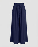 Chic Palazzo Pants for Women with Elastic Waist and Side Pockets