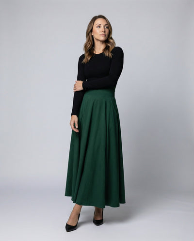 Flowy Maxi Skirt with Seamless Pockets