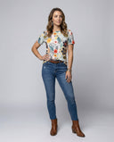 Floral Print Short Sleeve Women's Tee