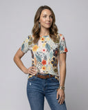 Floral Print Short Sleeve Women's Tee