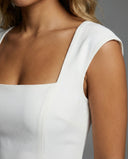 Chic Square Neckline Cocktail Dress with Flared Skirt