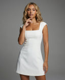 Chic Square Neckline Cocktail Dress with Flared Skirt