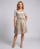 Traditional Women's Dirndl Dress with Laced Bodice and Apron