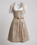 Traditional Women's Dirndl Dress with Laced Bodice and Apron