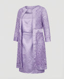 Chic Women's Lace Cardigan Dress Set