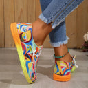 Vibrant Ethnic Print Canvas Sneakers
