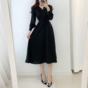 Chic A-Line Dress with Puff Sleeves
