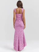 Ruched Corset Dress with Deep Hem Design