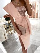 Chic One-Shoulder Evening Dress with Slit