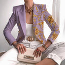 Chic Waist-Length Printed Blazer