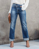Chic High-Waisted Button Fly Jeans