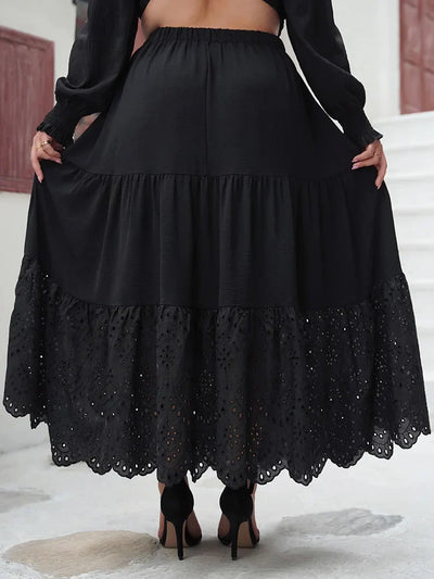 Trendy Black Plus Size Women's Skirt