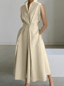 Chic Urban Cotton Dress with Classic Collar