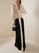 Color-Blocked Slim Fit Dress for Women