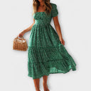 Chic Floral Puff Sleeve Maxi Dress for Events