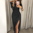 Floral Evening Gown with Stylish Slit