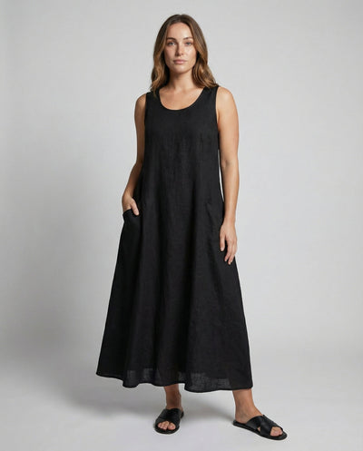 Vintage Plus Size Sleeveless Dress - Timeless Style
