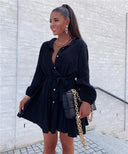 Chic Black Dress with Stylish Belt