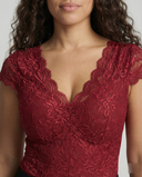 Chic Lace Sleeve V-Neck Bodysuit