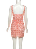 Jenny | Women's Fringe Feather Cocktail Dress for Parties