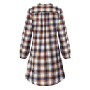 Chic Checked Shirt Dress with Belt and Button Accents