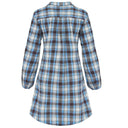 Chic Checked Shirt Dress with Belt and Button Accents