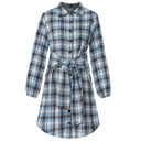 Chic Checked Shirt Dress with Belt and Button Accents