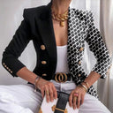 Chic Waist-Length Printed Blazer