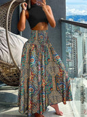 High-Waisted A-Line Swing Skirt – Flattering Long Design