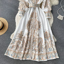 Floral A-Line Dress with Chic Belt