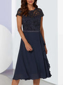 Chic Short Sleeve Translucent Dress