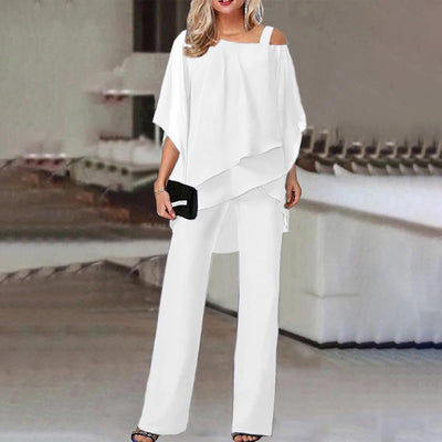Chic Cold Shoulder Two-Piece Jumpsuit