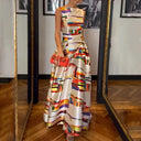 Chic Women's Modern Print Maxi Dress