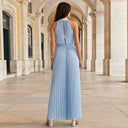 Chic Light Blue Pleated Jumpsuit