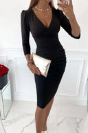 V-Neck Bodycon Dress for Women
