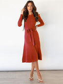 Chic Long Sleeve Knit Dress - Trendy 2024 Style