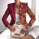 Chic Waist-Length Printed Blazer